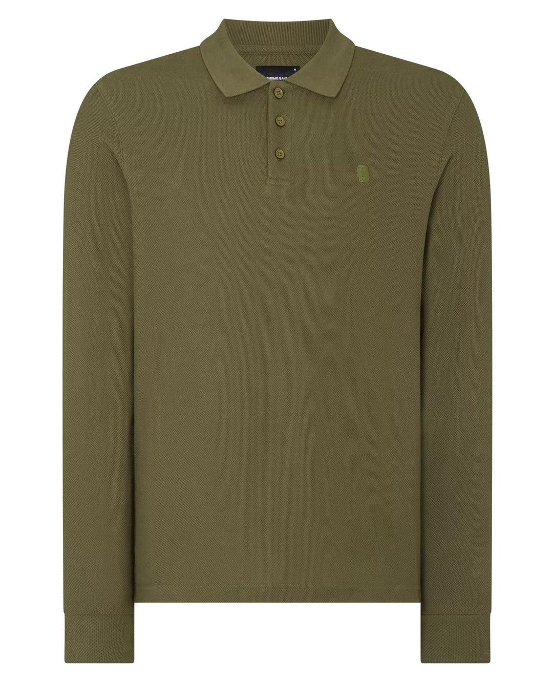 Remus Uomo Green Long Sleeve Polo Half Button Polo Shirt