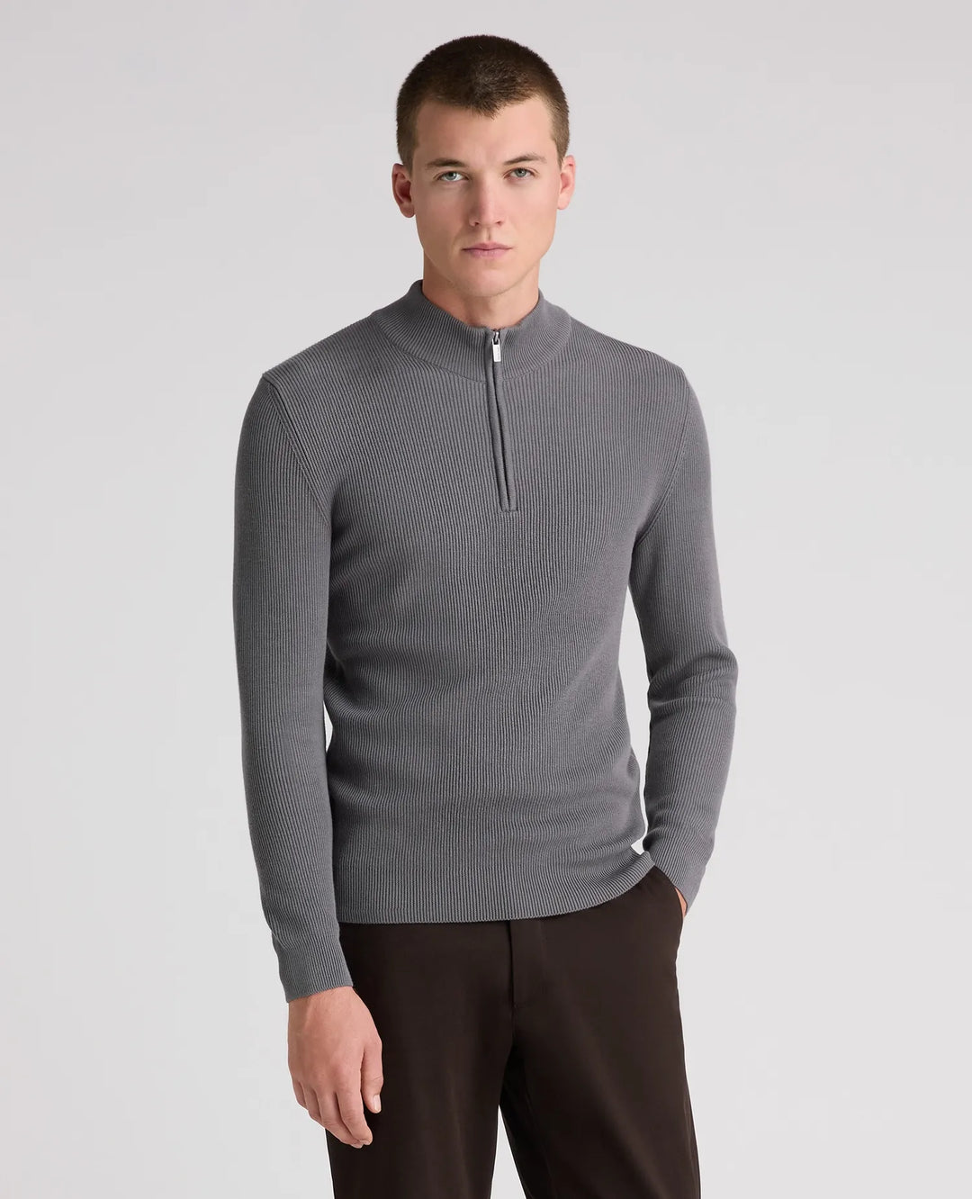 Remus Uomo 1/2 Zip Knit Grey