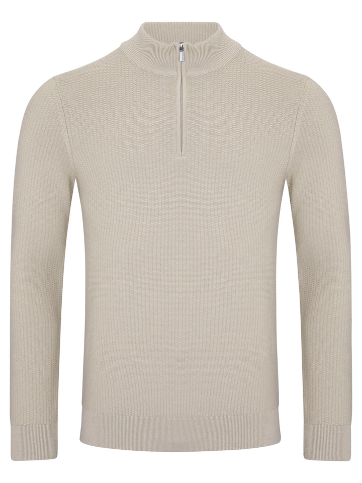 Remus Uomo Half Zip Sweater Stone