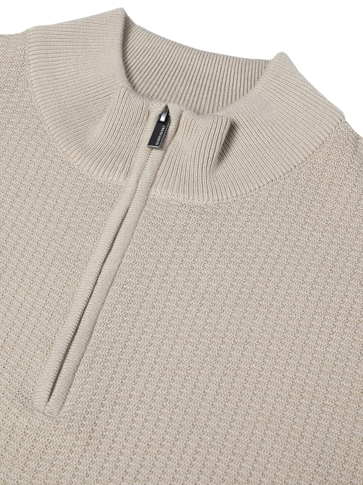 Remus Uomo Half Zip Sweater Stone