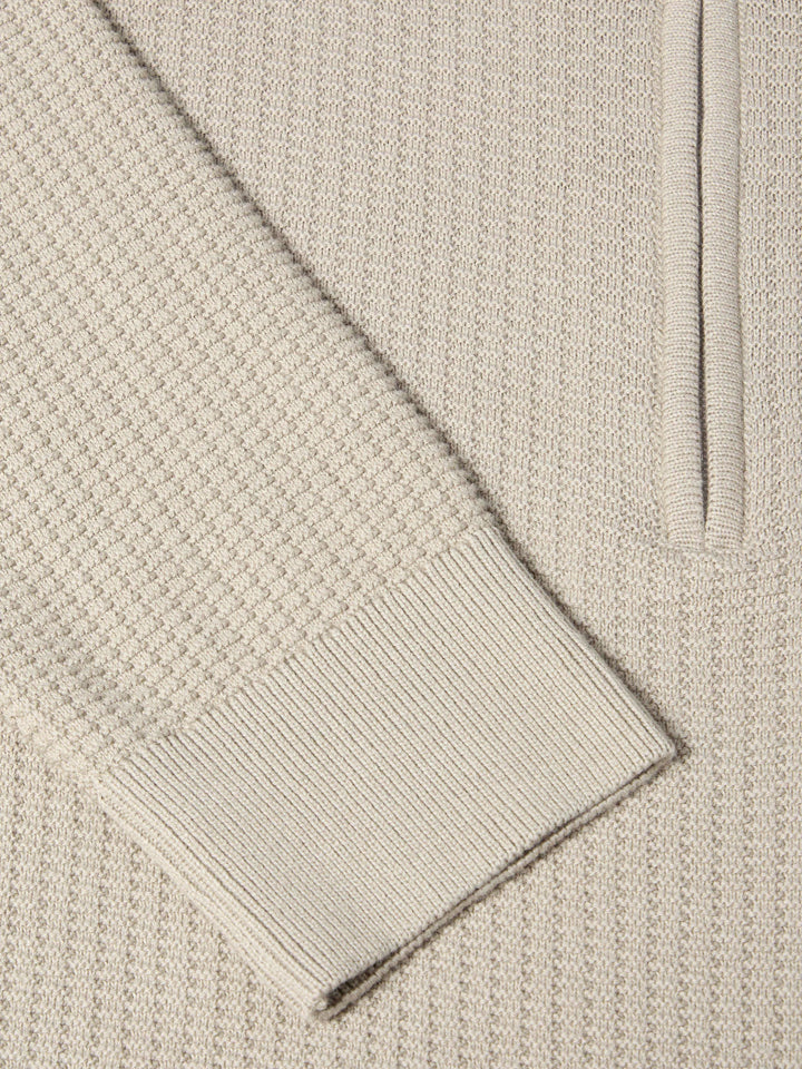 Remus Uomo Half Zip Sweater Stone