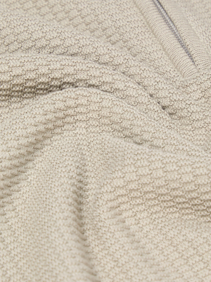 Remus Uomo Half Zip Sweater Stone