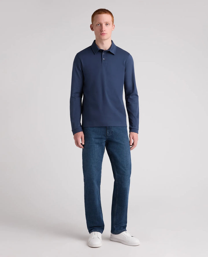 Remus Uomo Long Sleeve Polo Navy