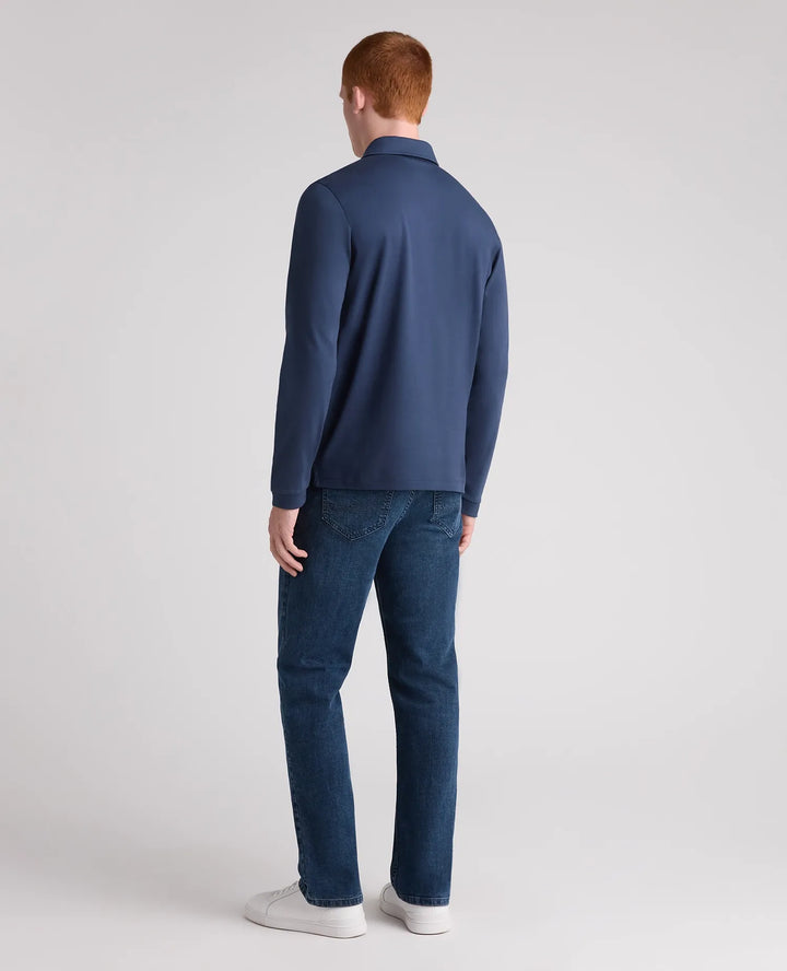 Remus Uomo Long Sleeve Polo Navy