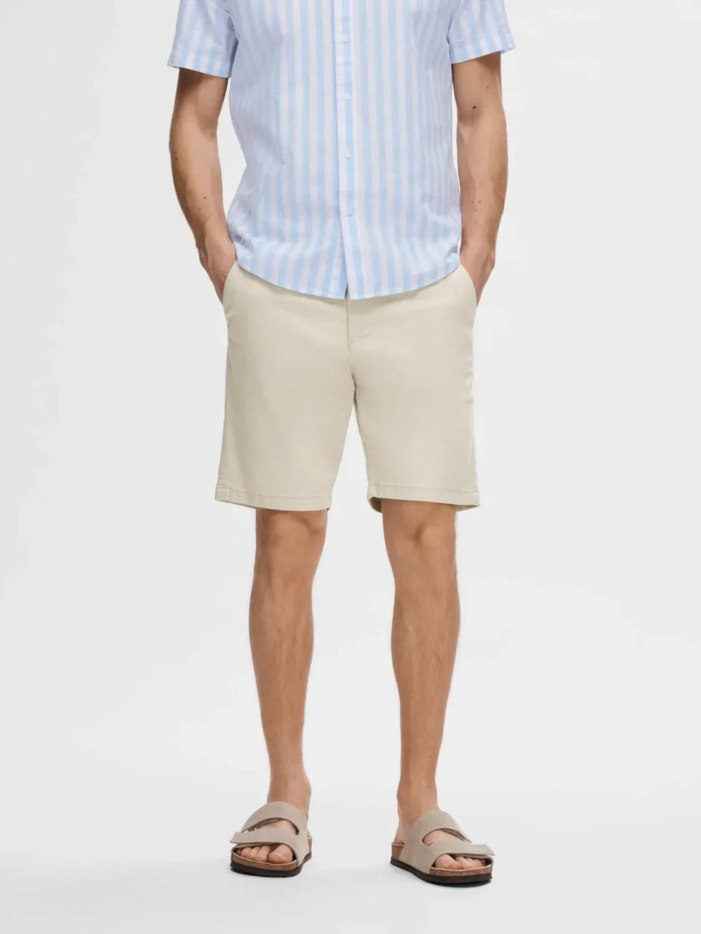 Selected Homme Miles Chino Shorts Moonstruck image 1