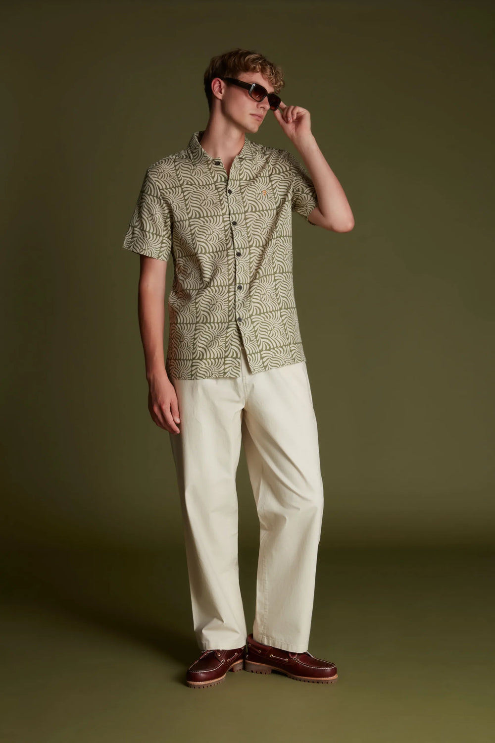 Farah Cadmun Short Sleeve Oxford Shirt Rocket Green image 1