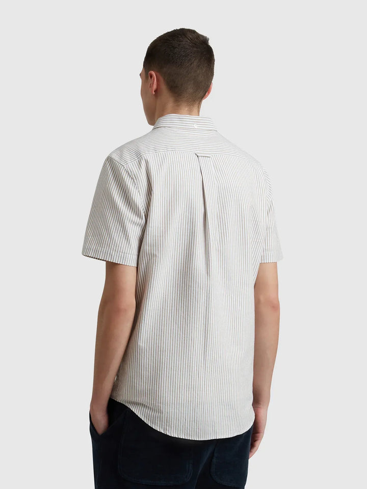 Farah Brewer Stripe Short Sleeve Shirt Stained Oak image 3