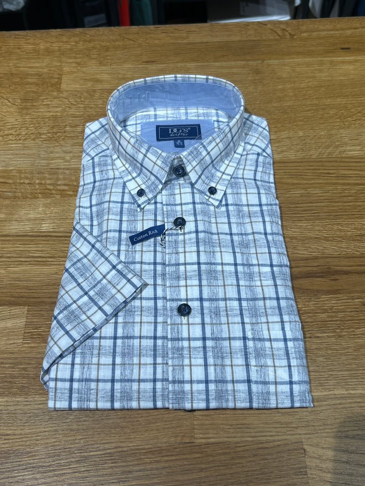 DG's Drifter Blue Regular Short Sleeve Casual Shirt