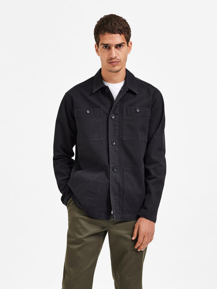 Selected Homme Loose Tony Overshirt Black image 3