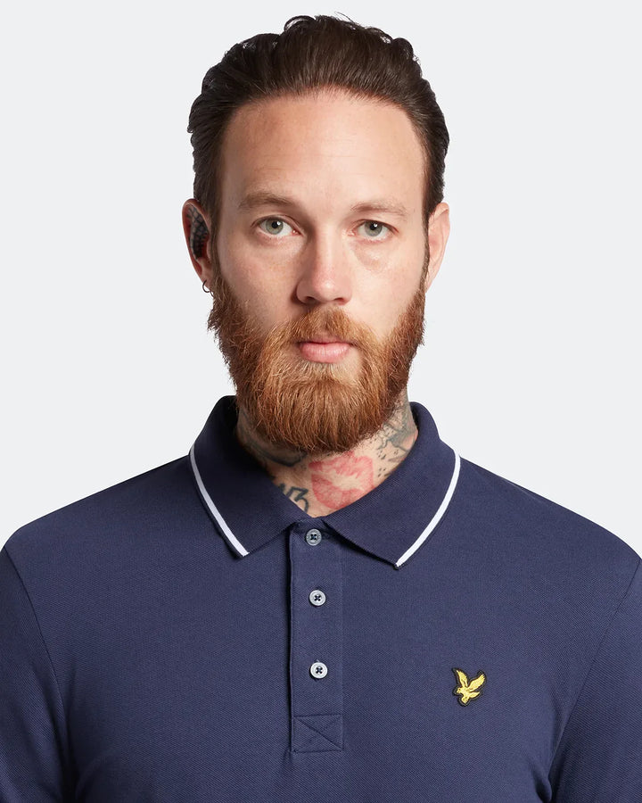 Lyle &amp; Scott Tipped Polo Shirt Navy/White image 4
