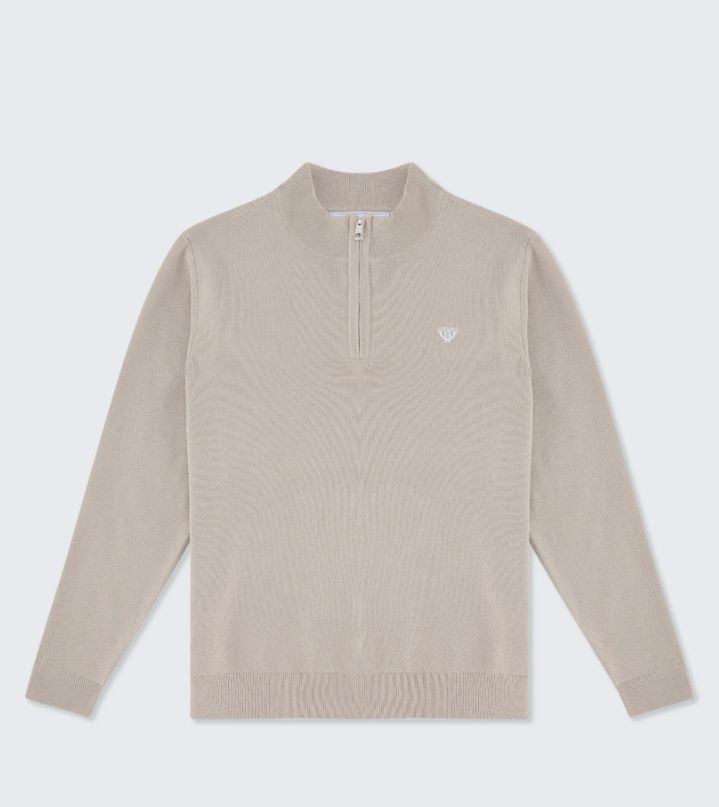 Walker & Hunt Oat Knitted 1/4 Zip