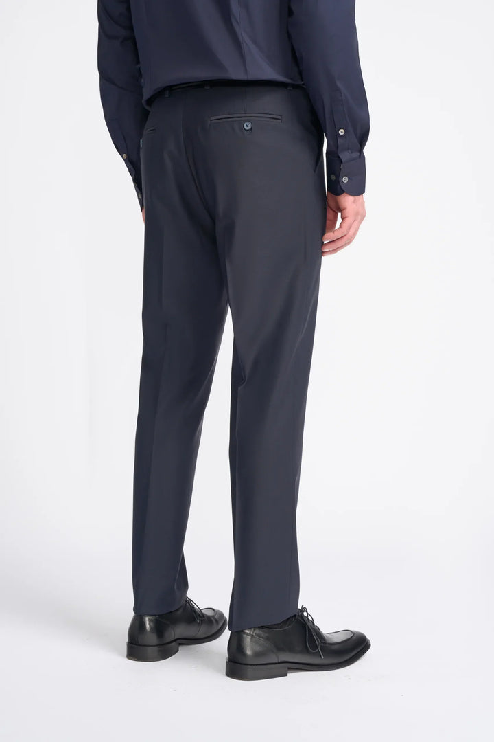 House Of Cavani Bond Navy Check Double Breasted Suit image 2