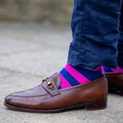 Swole Panda Bamboo Socks Rich Pink Striped