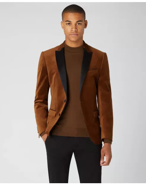 Remus Uomo Monti Velvet Jacket Dark Orange