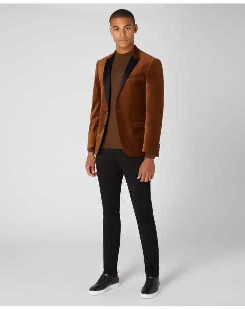 Remus Uomo Monti Velvet Jacket Dark Orange