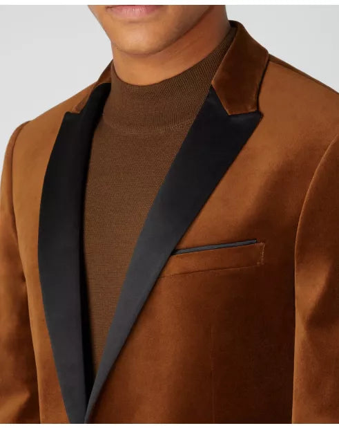 Remus Uomo Monti Velvet Jacket Dark Orange