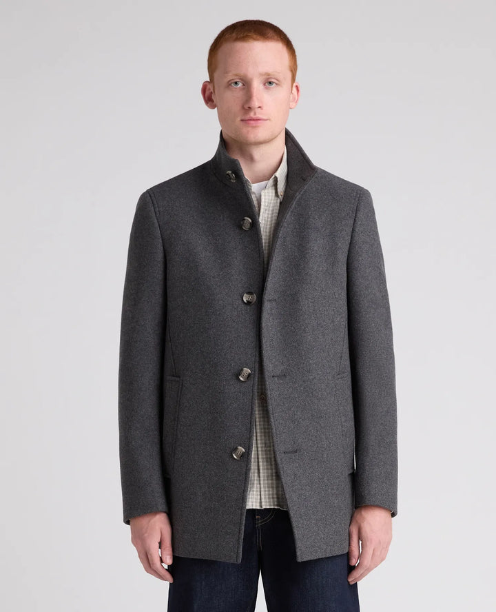 Remus Uomo Jonah Overcoat Charcoal Grey