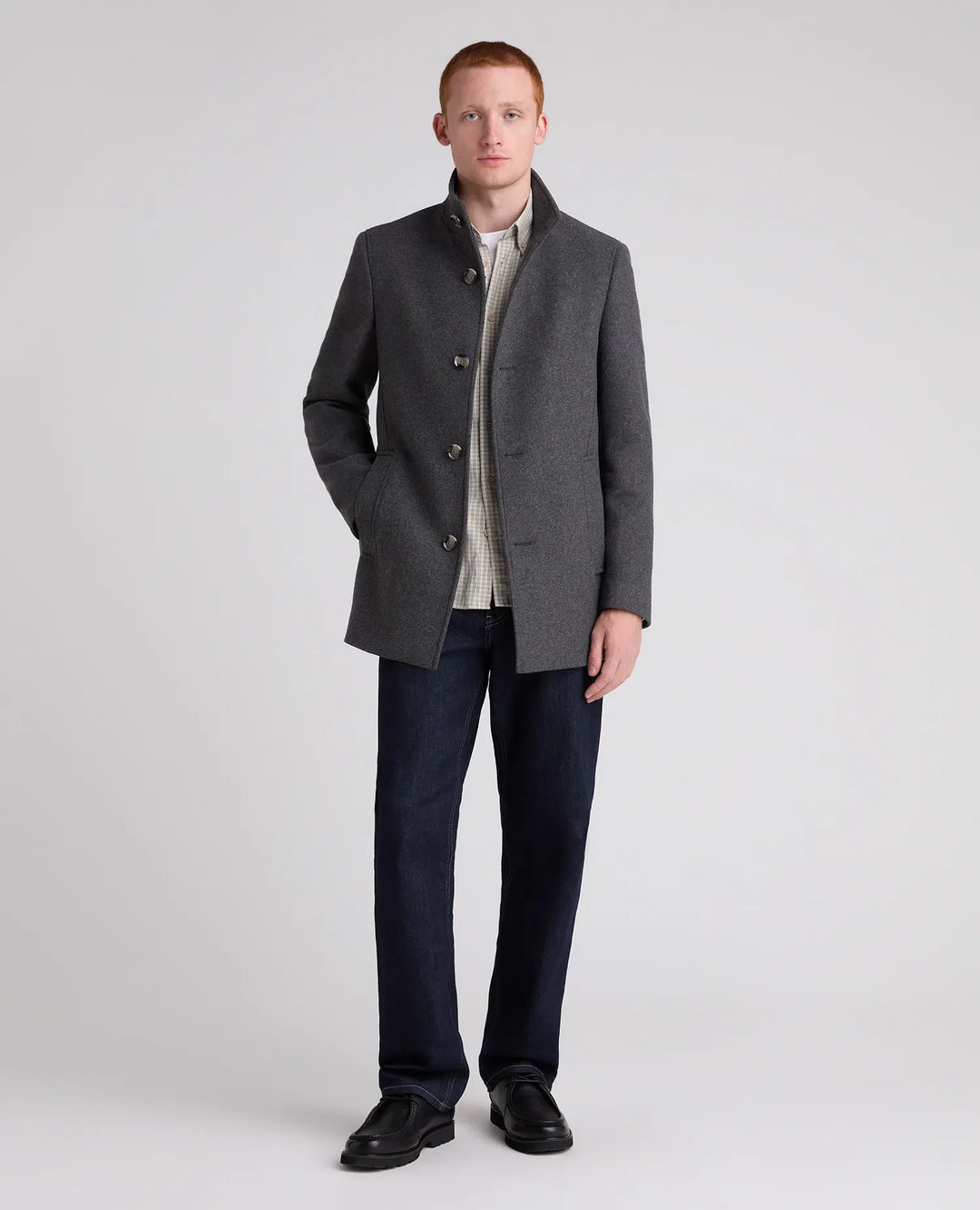 Remus Uomo Jonah Overcoat Charcoal Grey