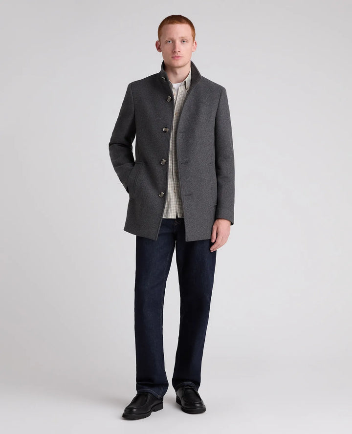 Remus Uomo Jonah Overcoat Charcoal Grey