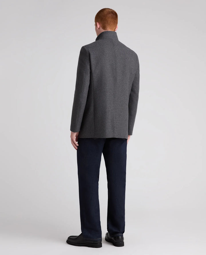 Remus Uomo Jonah Overcoat Charcoal Grey