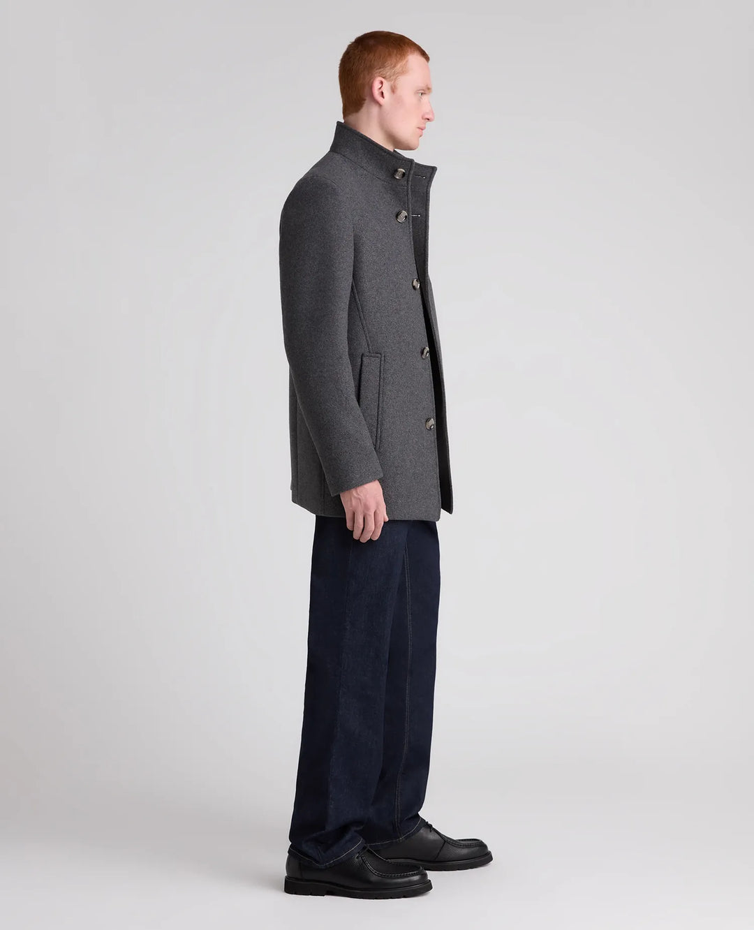 Remus Uomo Jonah Overcoat Charcoal Grey