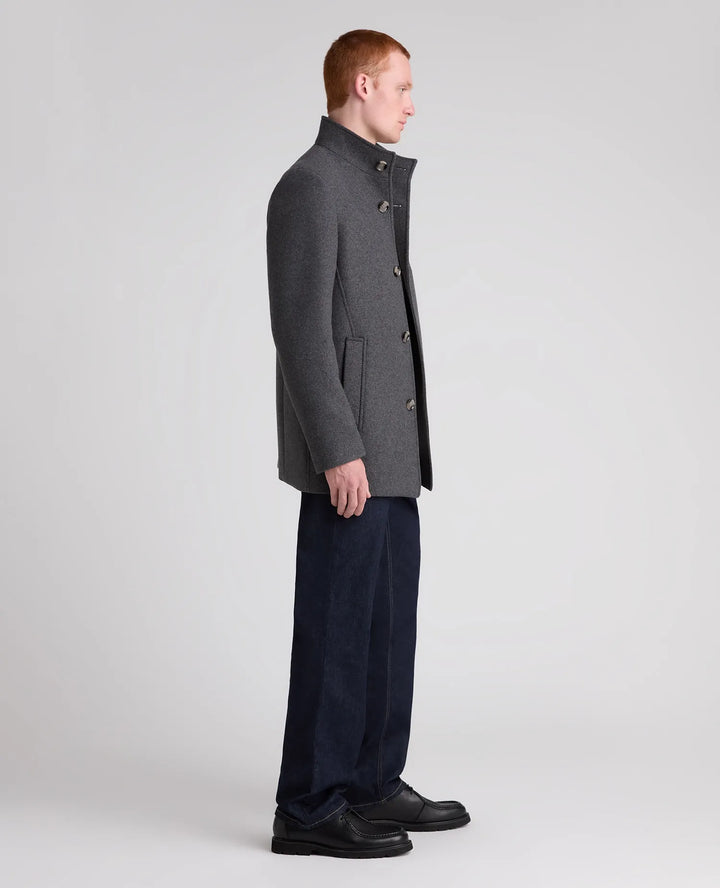 Remus Uomo Jonah Overcoat Charcoal Grey