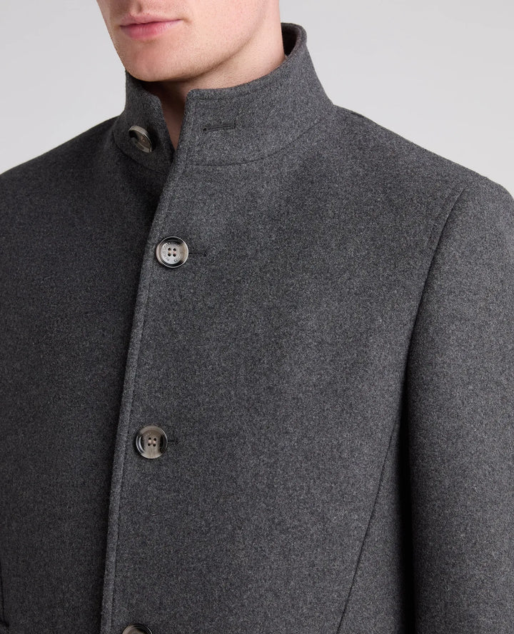 Remus Uomo Jonah Overcoat Charcoal Grey