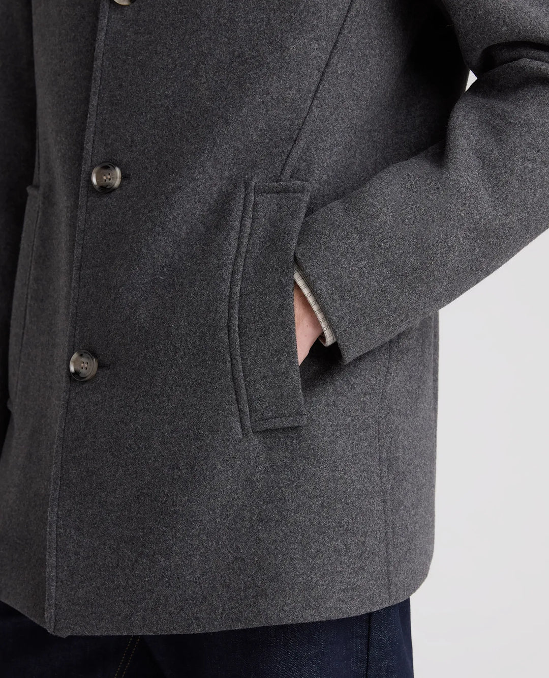 Remus Uomo Jonah Overcoat Charcoal Grey