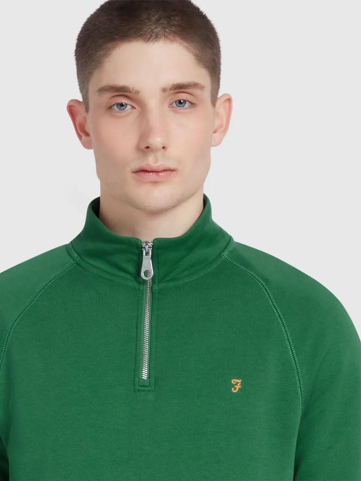 Farah Jim 1/4 Zip Sweatshirt Green Meadow image 0