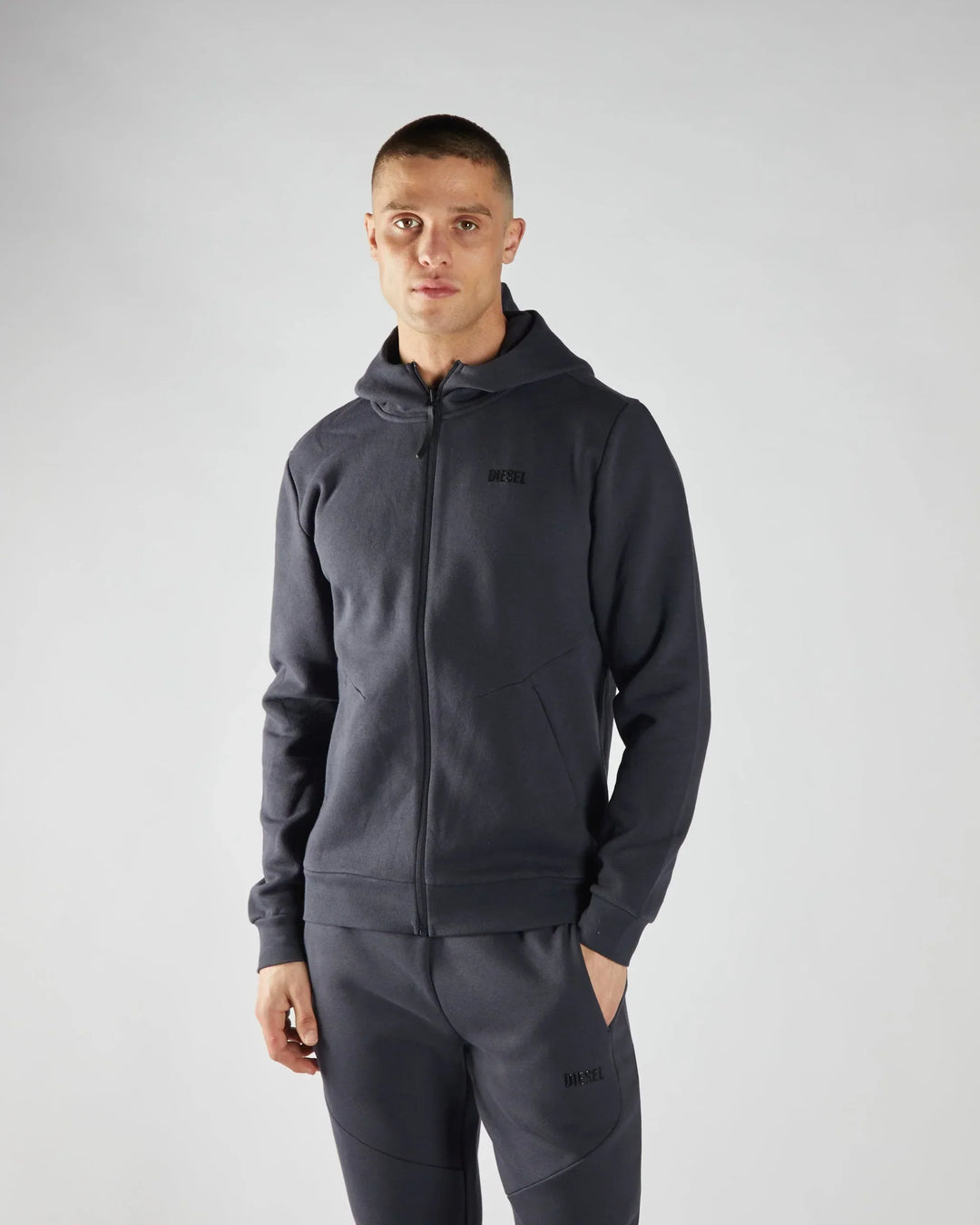 Diesel Esteban Full Zip Hood Carbon Grey image 0