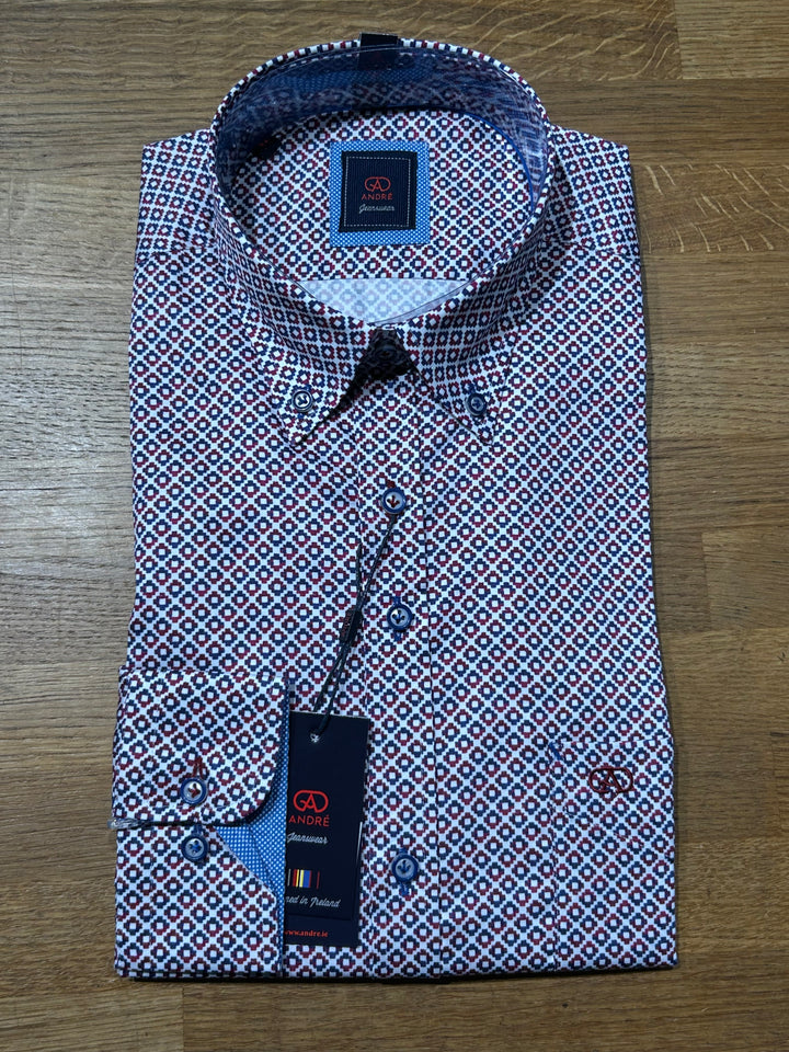 Andre Jw Regan Shirt Burgundy