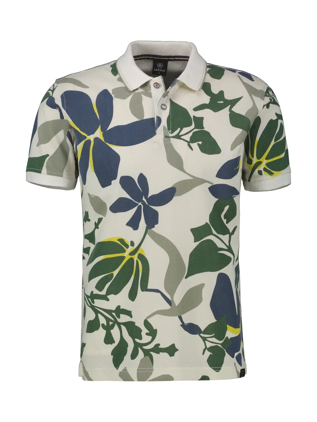 Lerros Printed Cotton Polo Broken White image 0
