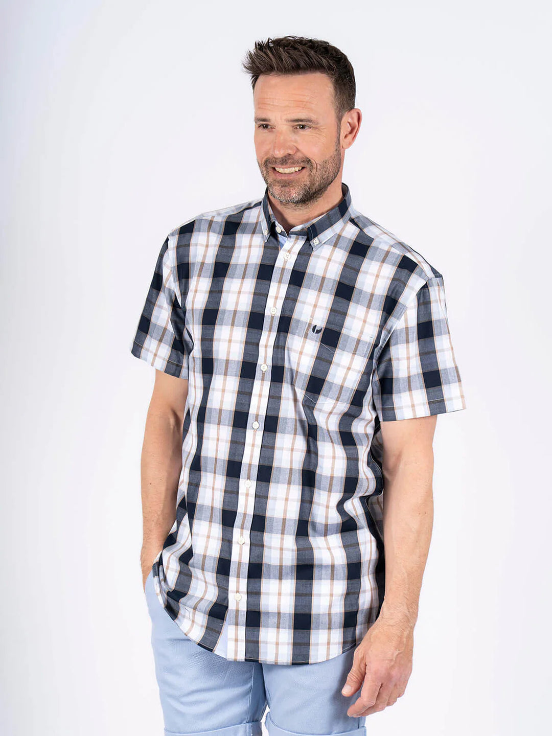 Pre End Rome Short Sleeve Shirt Brunnera Blue