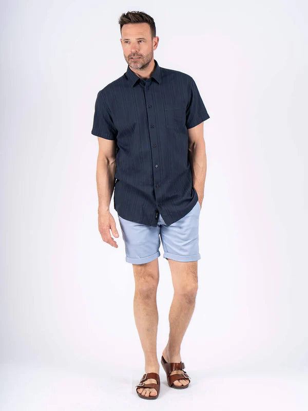 Pre End Jim Short Sleeve Shirt Dark Sapphire