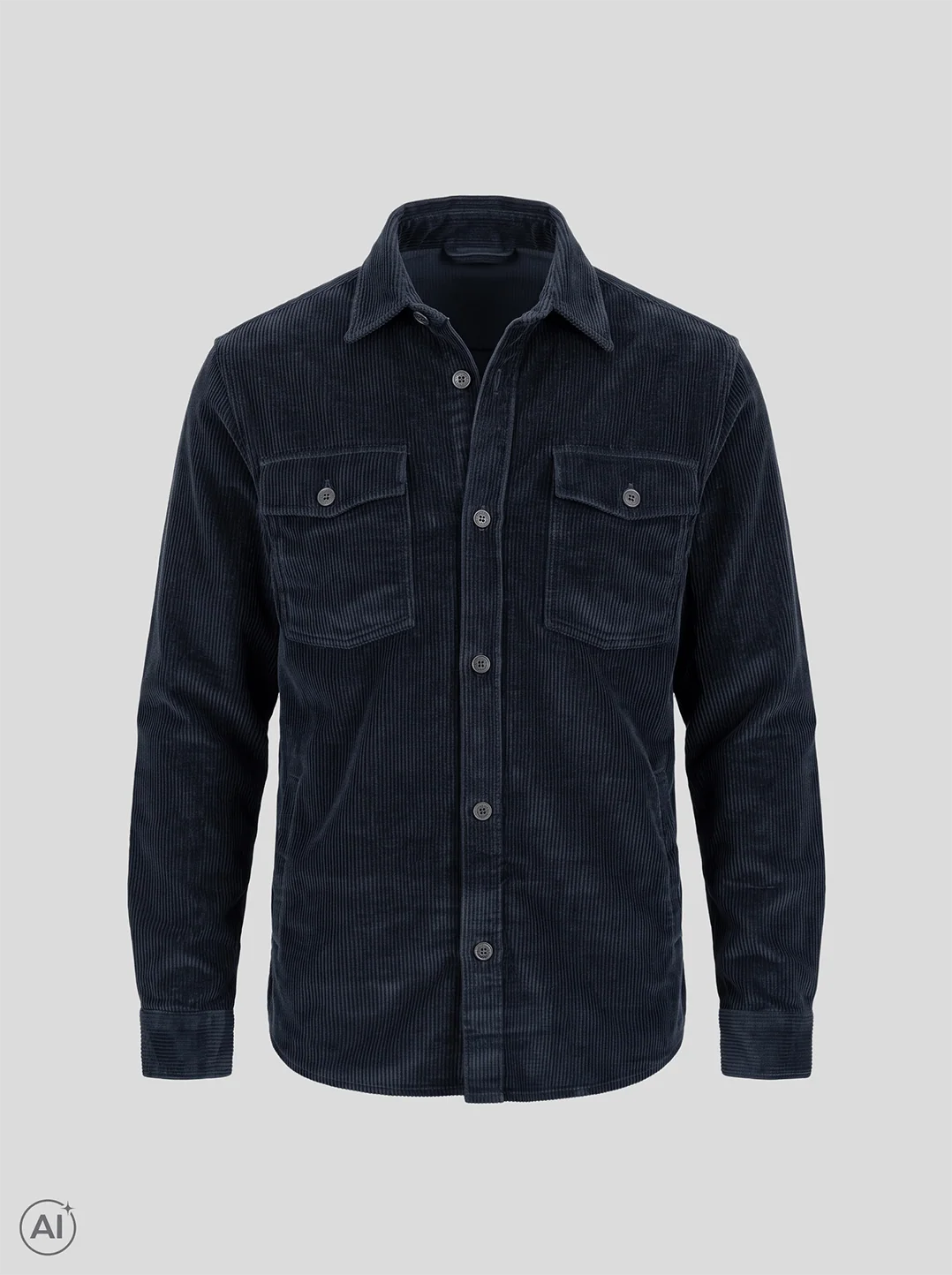 Pre End Parker velvet overshirt in Navy
