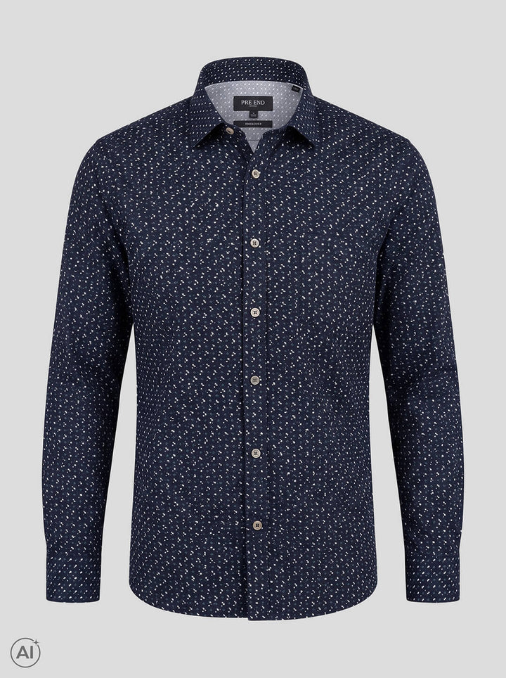 Pre End Oscar Casual Shirt Navy Printed
