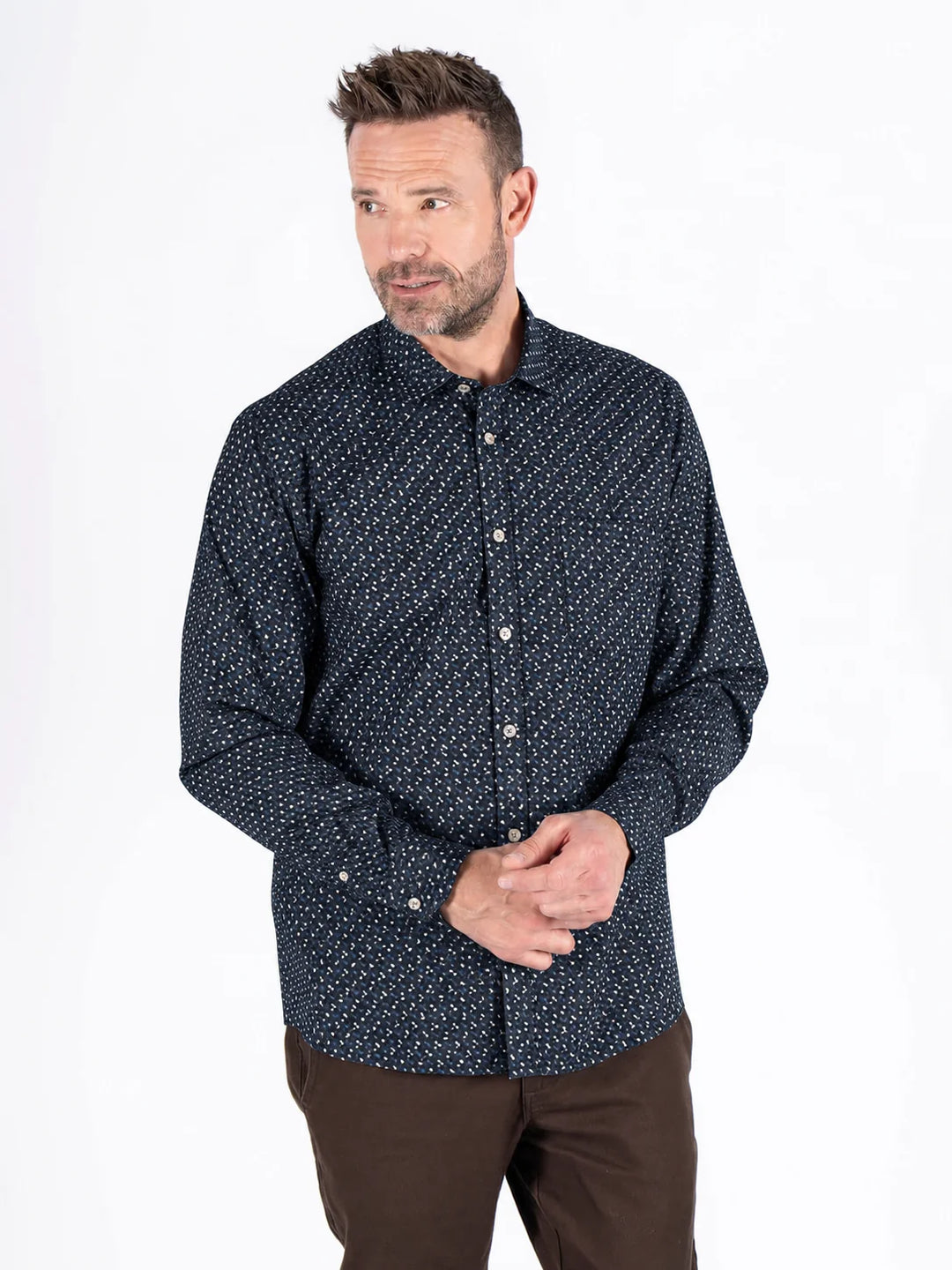 Pre End Oscar Casual Shirt Navy Printed