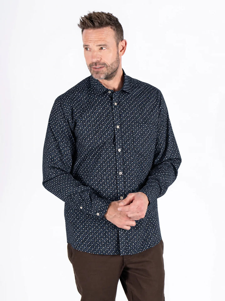 Pre End Oscar Casual Shirt Navy Printed