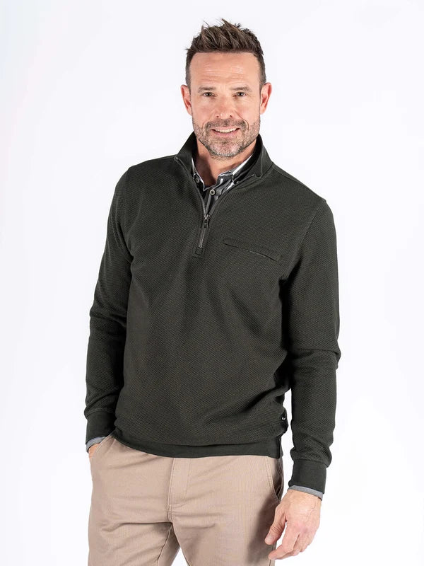 Pre End Tony Zip Sweatshirt Old Green