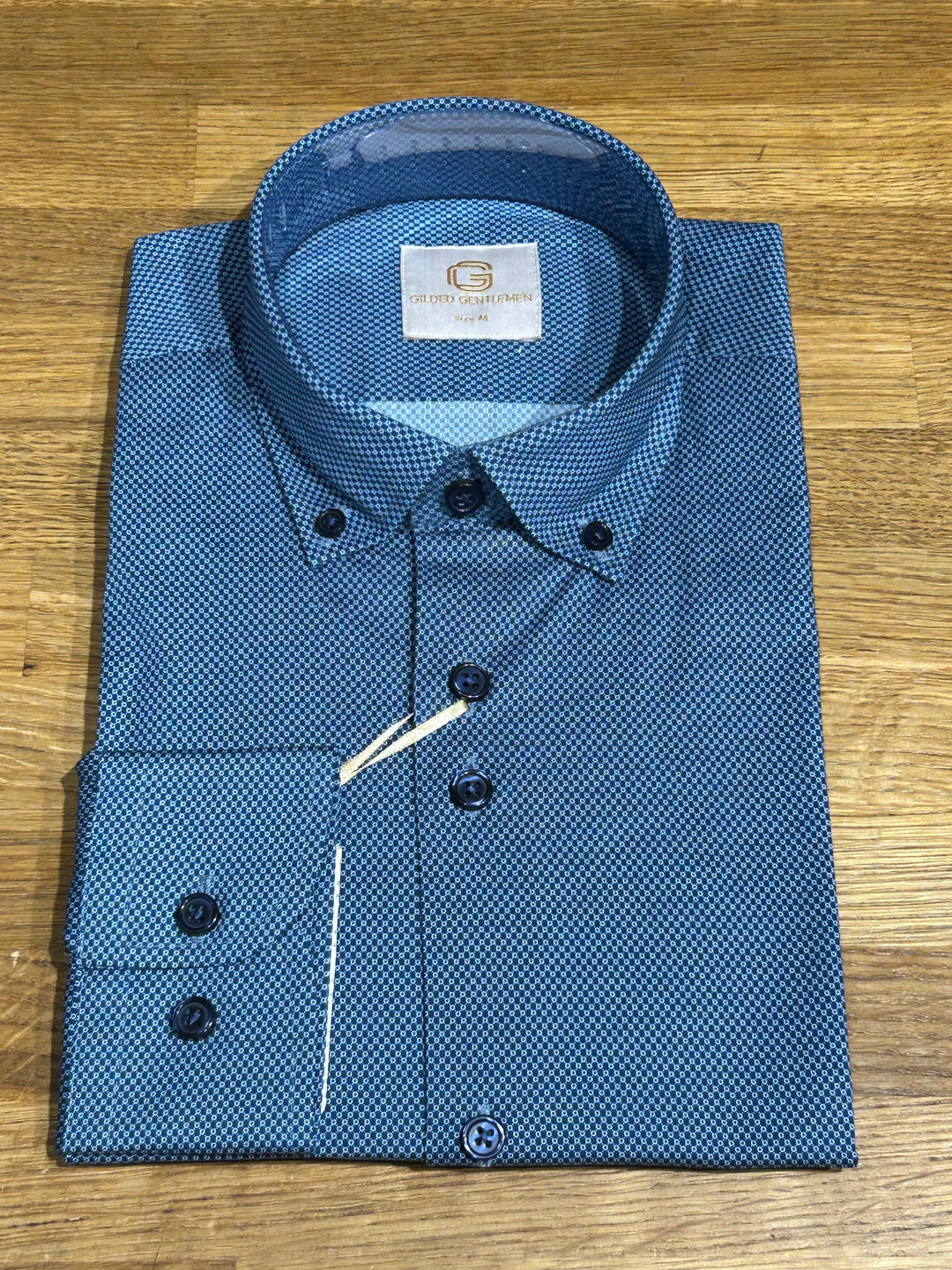 Gilded Gentlemen Shirt Print 20 Dress Blue