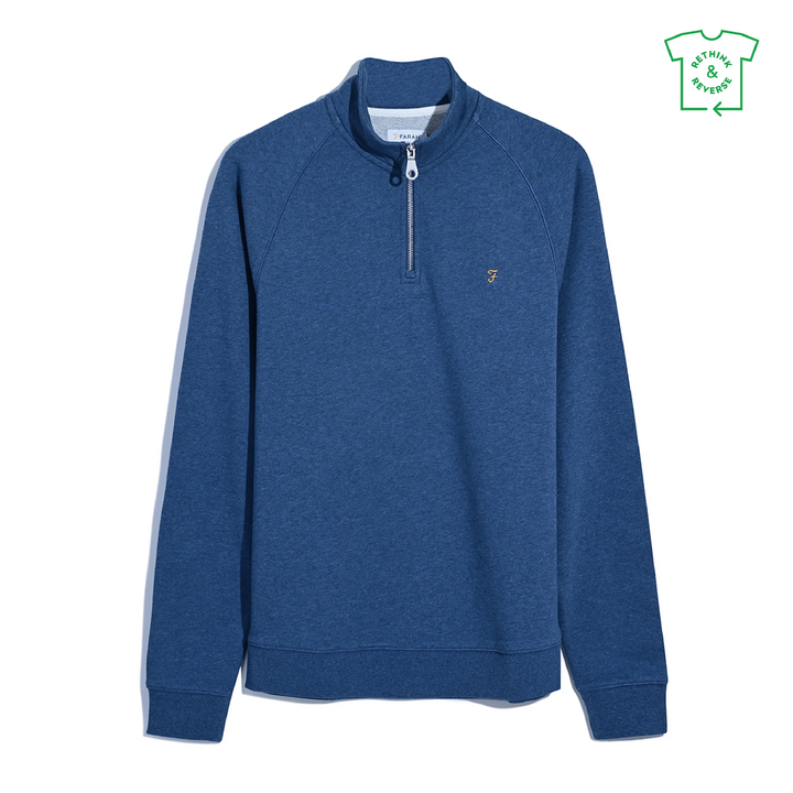 Farah Jim 1/4 Zip Sweatshirt Cold Metal Marl image 0