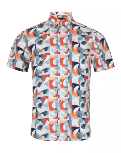 Remus Uomo Tan/Camel Slim Short Sleeve Casual Shirt image 0