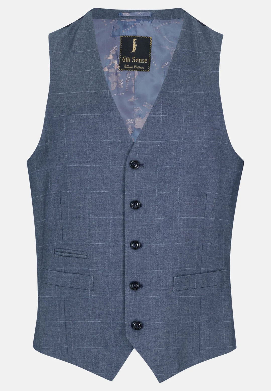 6th Sense Crystal Blue 3 Piece Suit