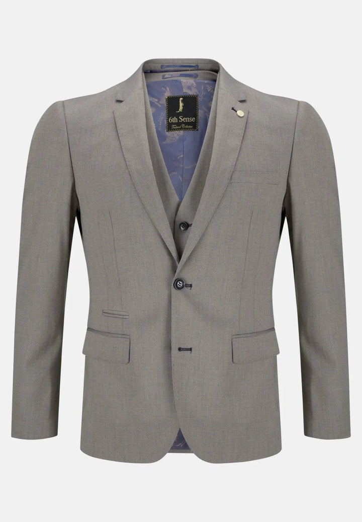 6th Sense Regal Storm Contrast 3 Piece Suit