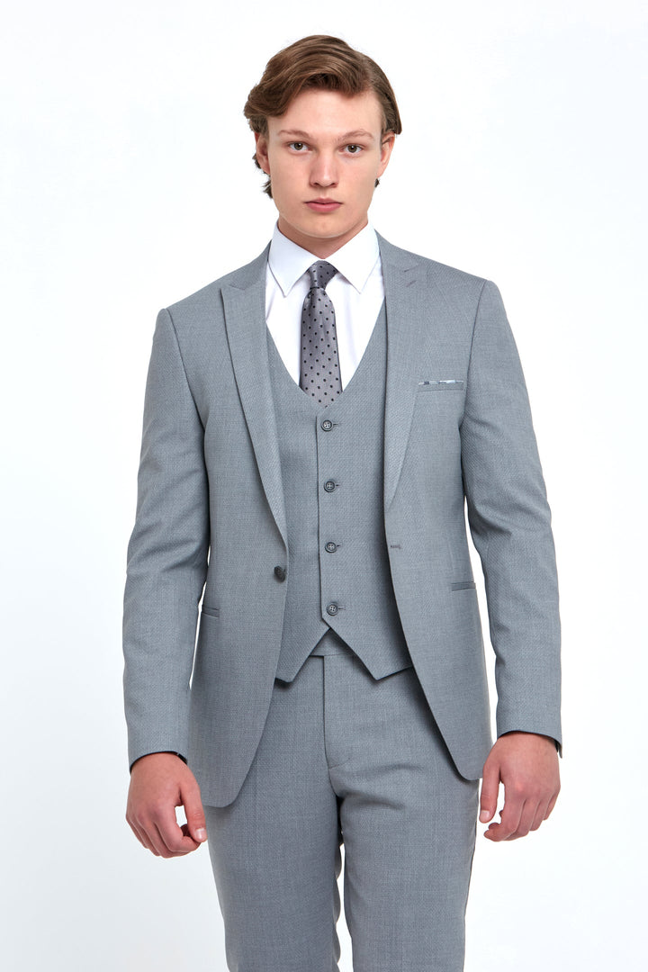 Benetti Antoine Silver 3 Piece Suit €275 image 4