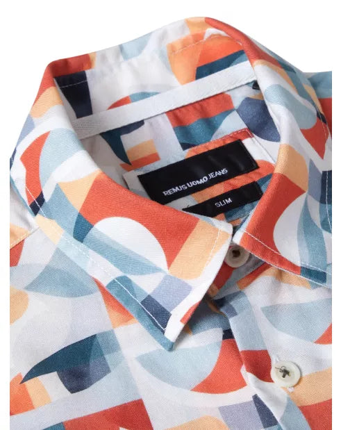 Remus Uomo Tan/Camel Slim Short Sleeve Casual Shirt image 1