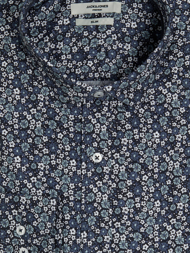Jack &amp; Jones Long Sleeve Print Shirt Navy image 2