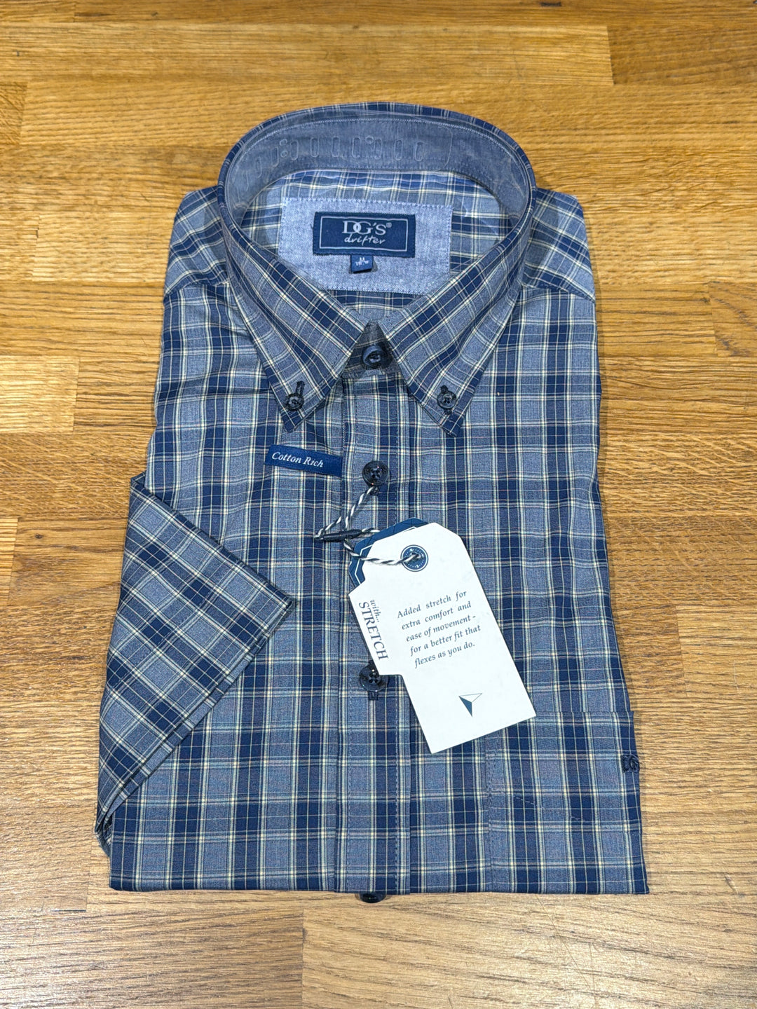 DG's Drifter Short Sleeve Casual Shirt Checked Navy
