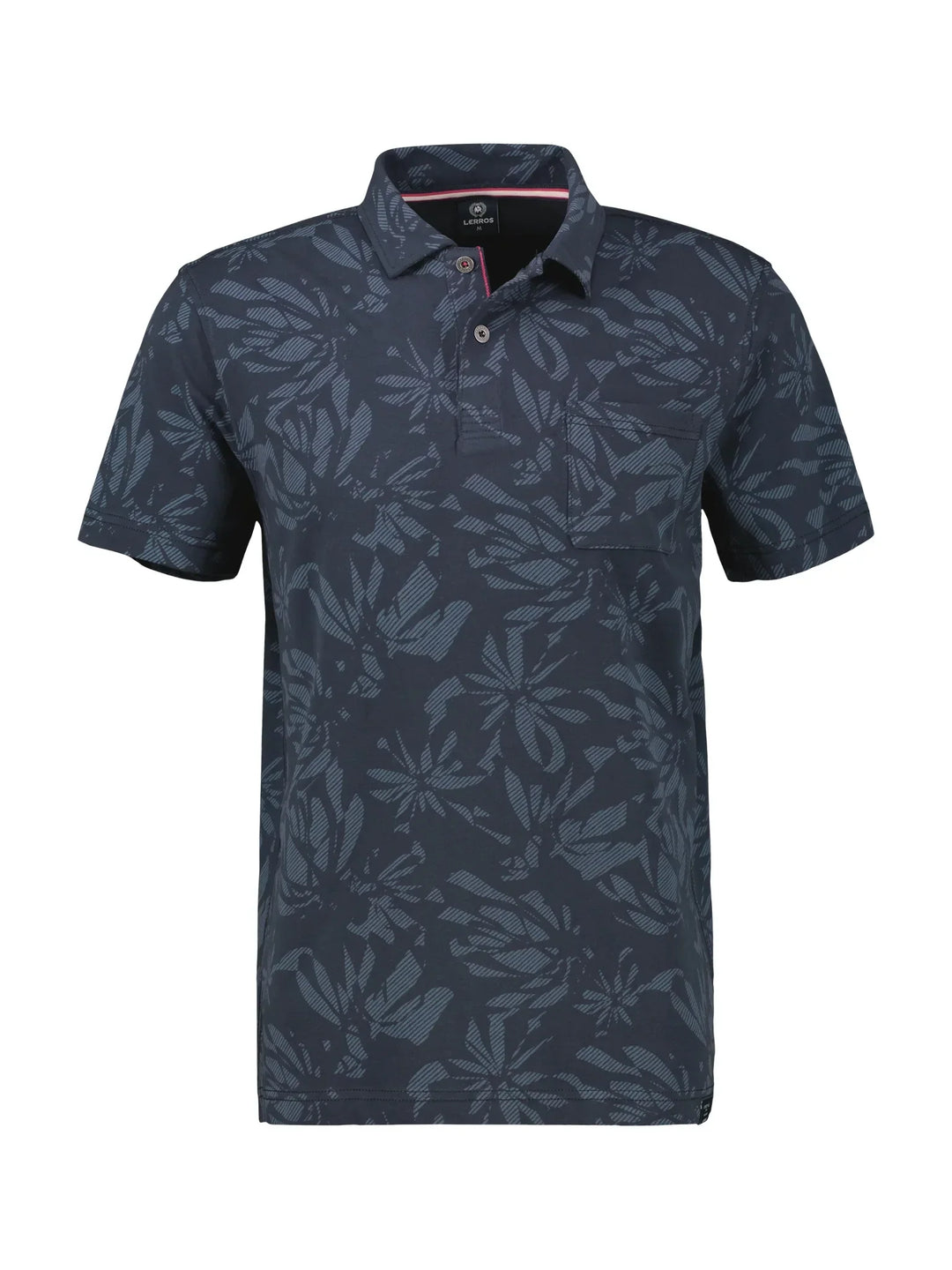 Lerros Printed Cotton Polo Navy image 0