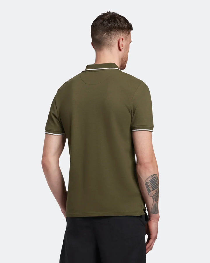 Lyle &amp; Scott Tipped Polo Shirt Olive/White image 2
